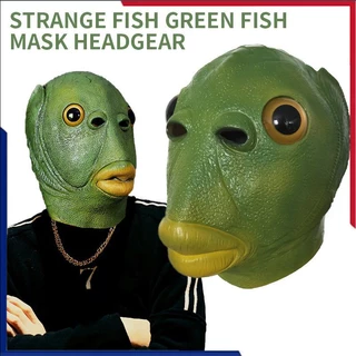 OUTDOOR Máscara De Peixe Com Cabeça Verde De Animal Estranho Halloween Máscara De Monstro De Homem De Peixe Verde Acessório De Cabeça De Desempenho Permitir Diferença De Cor