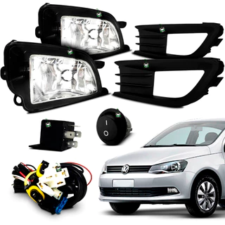 Kit Farol Auxiliar Milha Voyage G6 2013 2014 2015 2016 Moldura Preta Botao Tic Tac