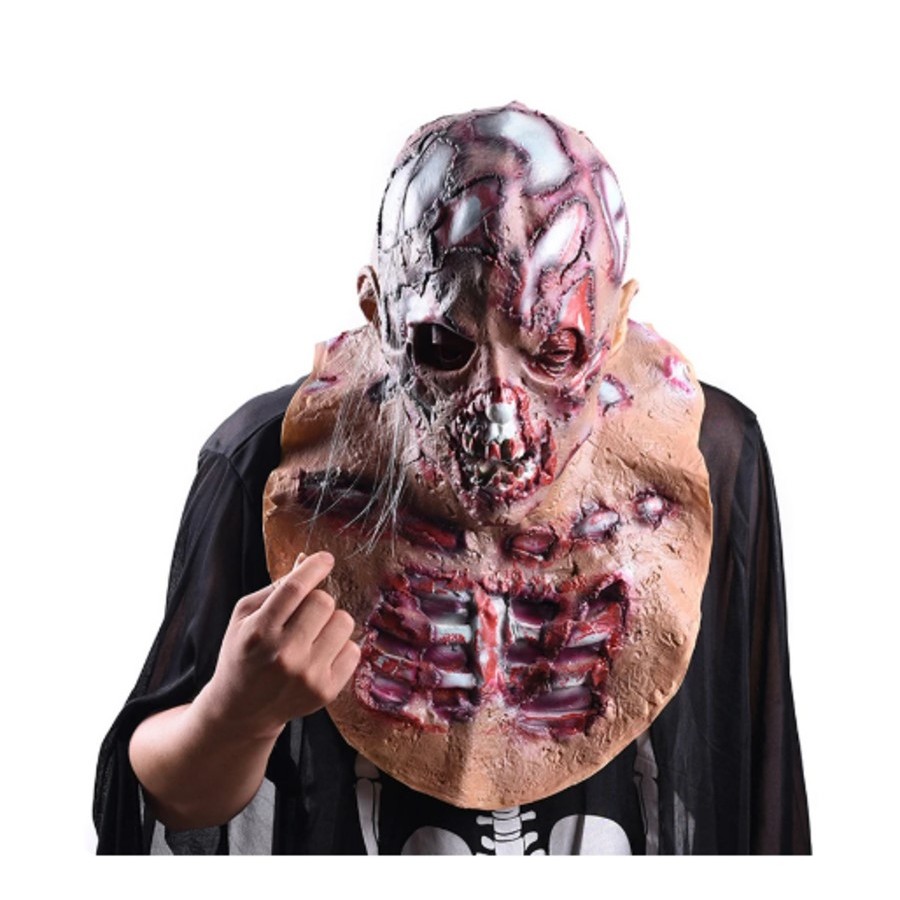 Máscara Fantasia Realista Látex Halloween The Walking Dead Zumbi Costela