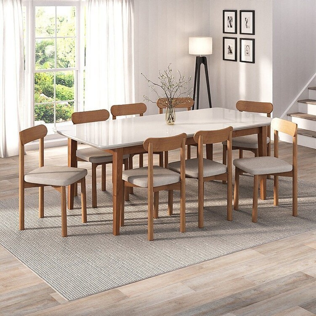 Kit Mesa de Jantar Tangará 210cm e 8 Cadeiras Pitanga Cabecasa ...