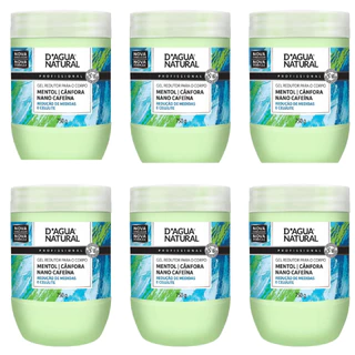 Dagua Natural Cosméticos Gel Redutor Mentol Cânfora Nano Cafeína 750g Kit Com 6 em Oferta na Shopee