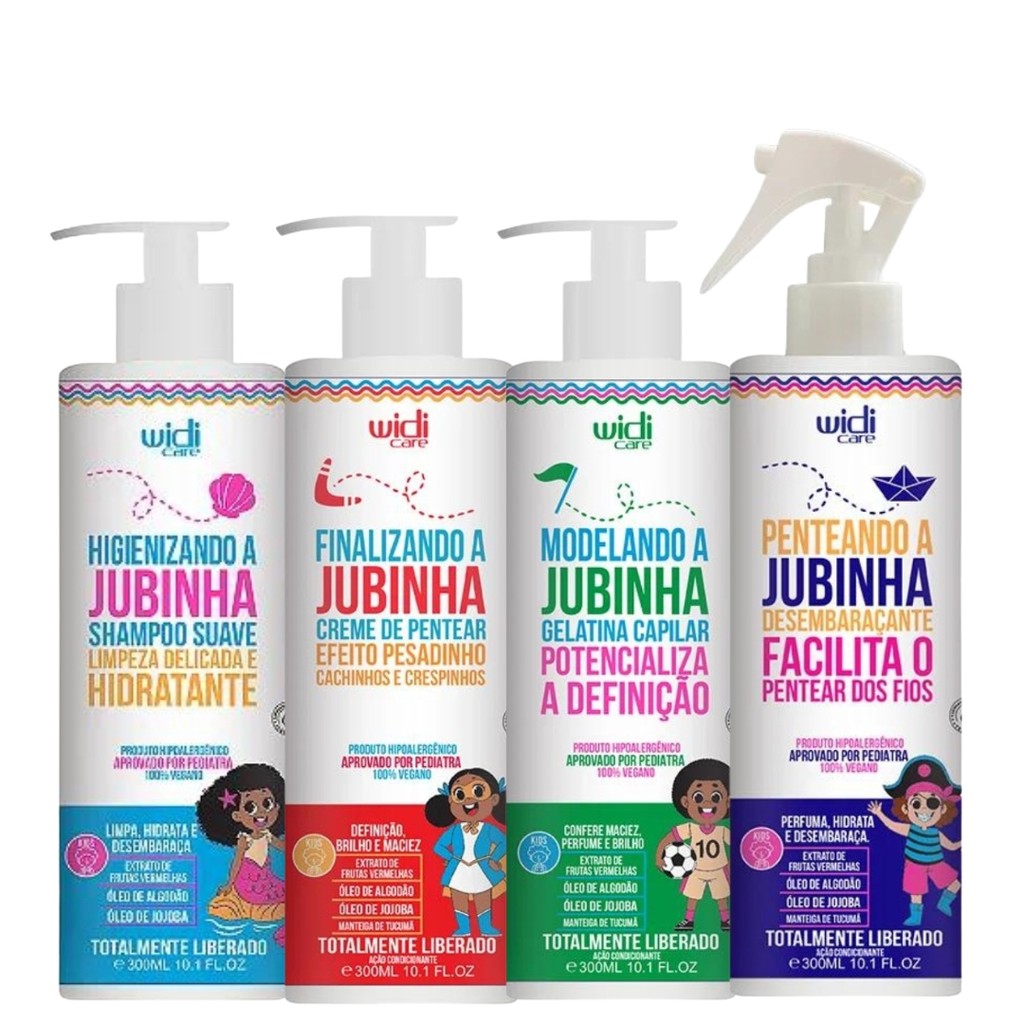 Kit Widi Care Shampoo+Condicionador+Gelatina+Penteando Juba