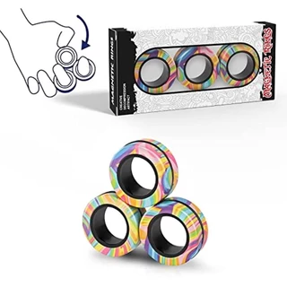 Conjunto De Brinquedos Antiestresse Magnéticos , Ideia ADHD De Inquietação , Ímãs Para Adultos Anéis Giratórios A Terapia De Alívio De Ansiedade , Fidget Pack Ótimo Presente Adolescentes Crianças (3PCS)