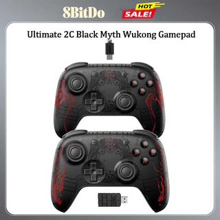 8BitDo Final 2C Controlador De Jogo Sem Fio Com Gamepad Mito Preto WuKong Efeito Hall Joystick Para Windows 10 11 Android