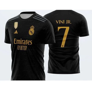 Camisa de Time Real Madrid Preta e Amarela 2024/25 Home Aproveite