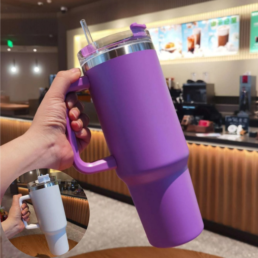 Copo Stanley com Canudo | Copo Térmico Inox 1200ml | Parede Dupla com Canudo | Excelente Caneca Térmica