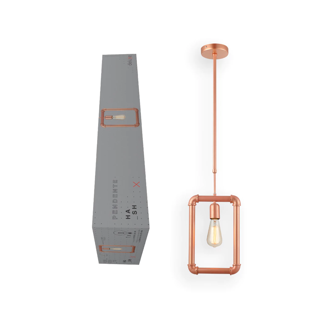 Luminaria Pendente Led Hash 4w 2400K E27 Cobre Fosco Deluxe