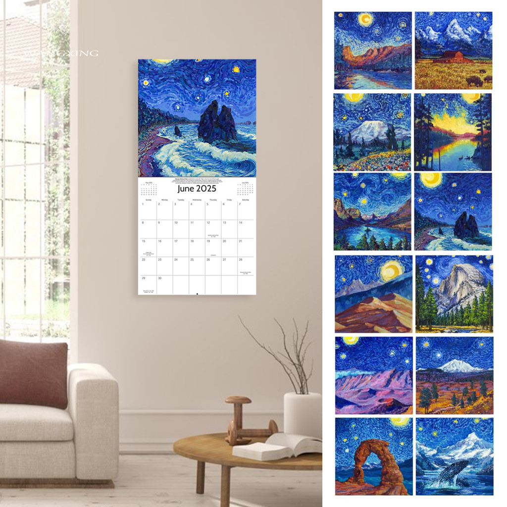 Starry Night National Park Calendar Brilliant Colors 2025 Oil Painting