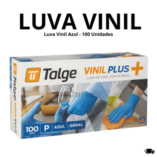 Luva de Vinil Descartável Sem Pó Azul Resistente 100 Unidades em Oferta na Shopee