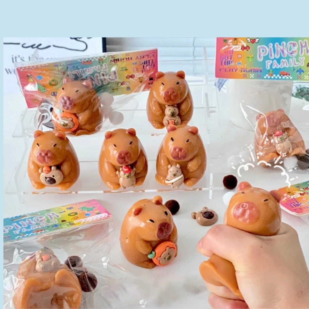 Brinquedos Sensoriais De Aperto Capivara com bolinhas coloridas Squishy Toys Anti Stress | Shopee Brasil