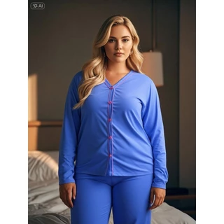 Pijama Plus Size Americano com Botão Amamentação Pós Parto Confortável em malha em Oferta na Shopee