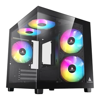 Gabinete Gamer Acegeek Tide, Mid-Tower, Lateral de Vidro, Preto, AG-TIDE-BK