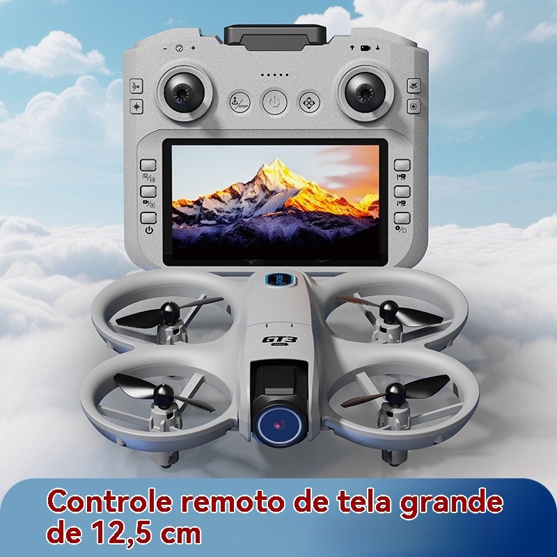 Novo GT3 Drone controle remoto com tela de exibição luz fluxo posicionamento lente elétrica fotografia aérea brinquedo a