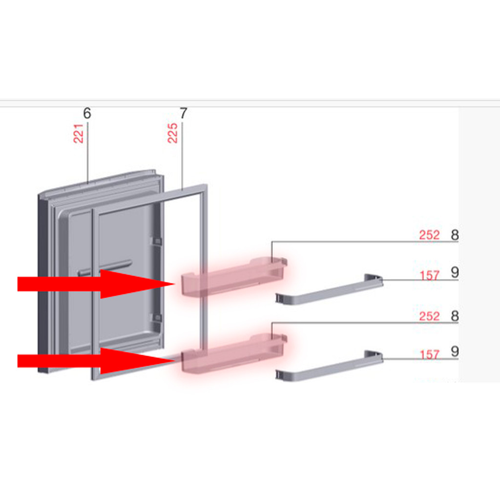 PRATELEIRA PORTA FREEZER GELADEIRA ELECTROLUX DF42 DF44 TF42S