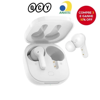 Fone de ouvido sem fio Bluetooth V5.1 Qcy T13 TWS com controle sensível ao toque, 4 microfones, HD e redução de ruído.