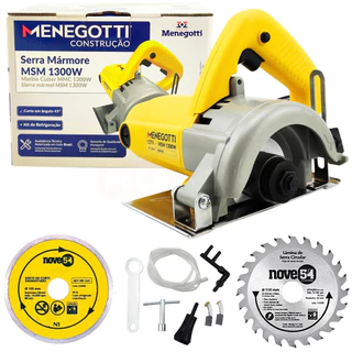 Kit Serra Mármore Tipo Makita Menegotti 1300W + 2 Discos de Corte - Madeira, Concreto em Oferta na Shopee