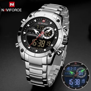 NAVIFORCE Relógios Masculinos Marcas De Luxo Top De Quartzo Esportivos Pulso De Aço Inoxidável À Prova D'água