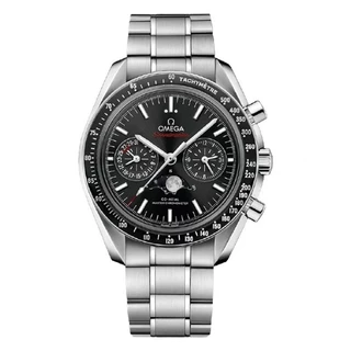 Omega_ Original Super Series Aço Inoxidável Superfície Preta Data Fase Da Lua Relógio Automático Masculino