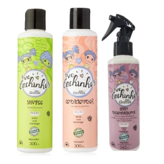 Kit Shampoo+Condicionador e Leave-in Amo Cachinhos