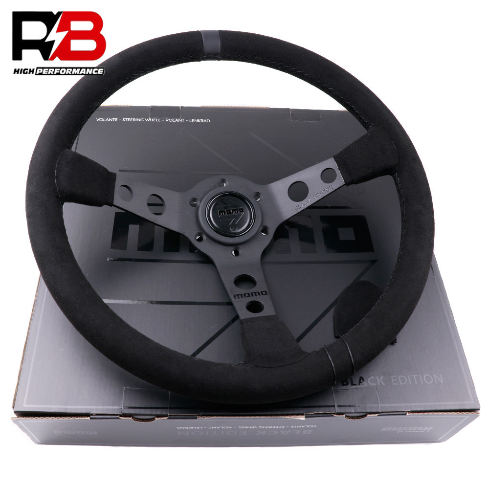 Volant Sport Pour Drift KJS Motorsport - 350mm, Déport 25mm, Suède Jaune, Neuf