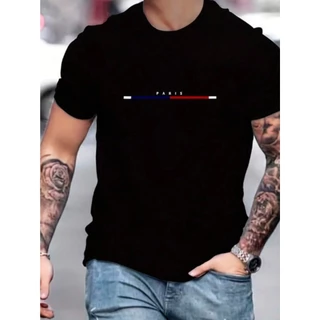 Camiseta Masculina básica paris casual Estampada T-shirt camisa