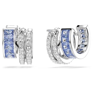 Brincos grandes de argola Swarovski Connexus Mixed Cut, brincos azuis com Gift Box 0RFM