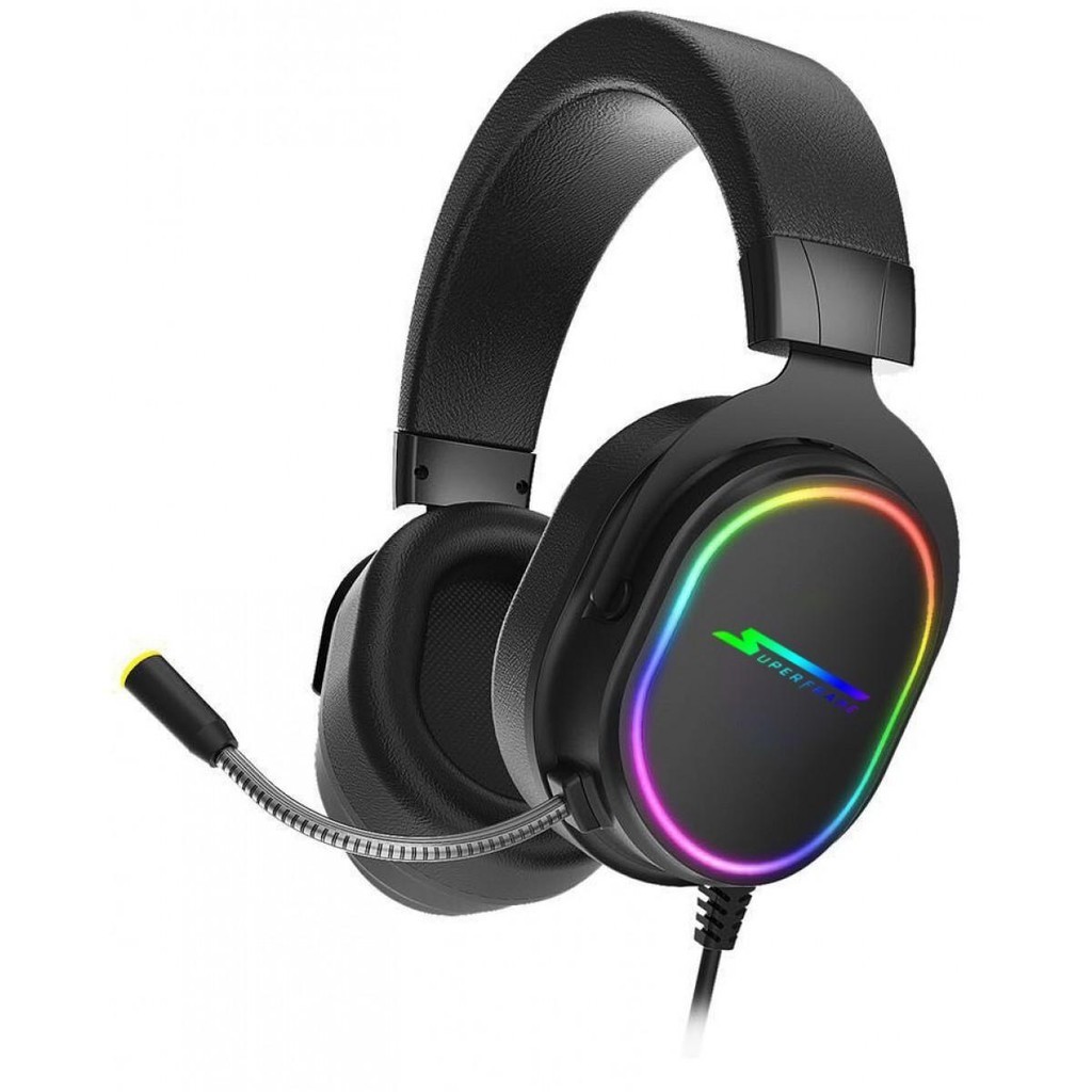 Headset Gamer SuperFrame, VELKA 7.1 Surround RGB, USB, Black