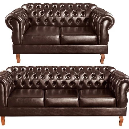 Sofá 2 e 3 Lugares Duquesa Decoração Sala Recepção Retrô Café