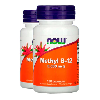 Kit 2x Vitamina B12 5g e Metilcobalamina Now Foods 120Pst Importado/Made in Usa