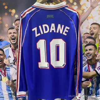 Copa do mundo No.10 98 Zidane em casa Henry 1998 camisa de futebol retro manga comprida francesa