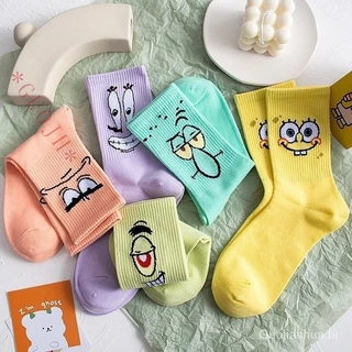 GUOJH ( 5 Pares De Meias ) Meias Unissex Bob Esponja, Meias De Casal
