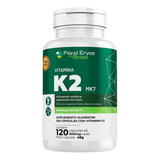 Vitamina K2 Mk-7 120 Cápsulas 500mg Floral Ervas do Brasil