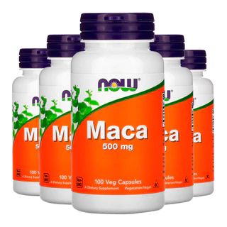 Kit 5x Maca Peruana 500mg Now Foods 100Veg Caps/Made in Usa