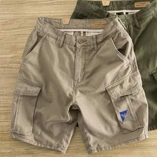 Macacão de Rua Retro Multi-Pocket Overalls Homens de Rua Vestimenta de Rua Loose Wide-Leg Casual All-Match Cinco...