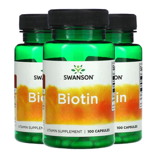 Kit 3x Biotina 5000mcg e Cabelo Pele Unhas Swanson 100Caps/Made in Usa
