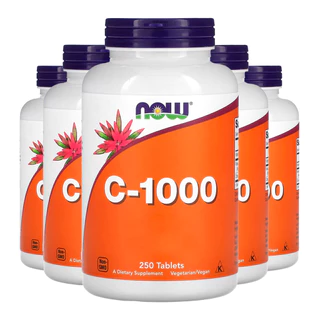 Kit 5x Vitamina C-1000mg Now Foods 250 Tablets Importado /Made in Usa
