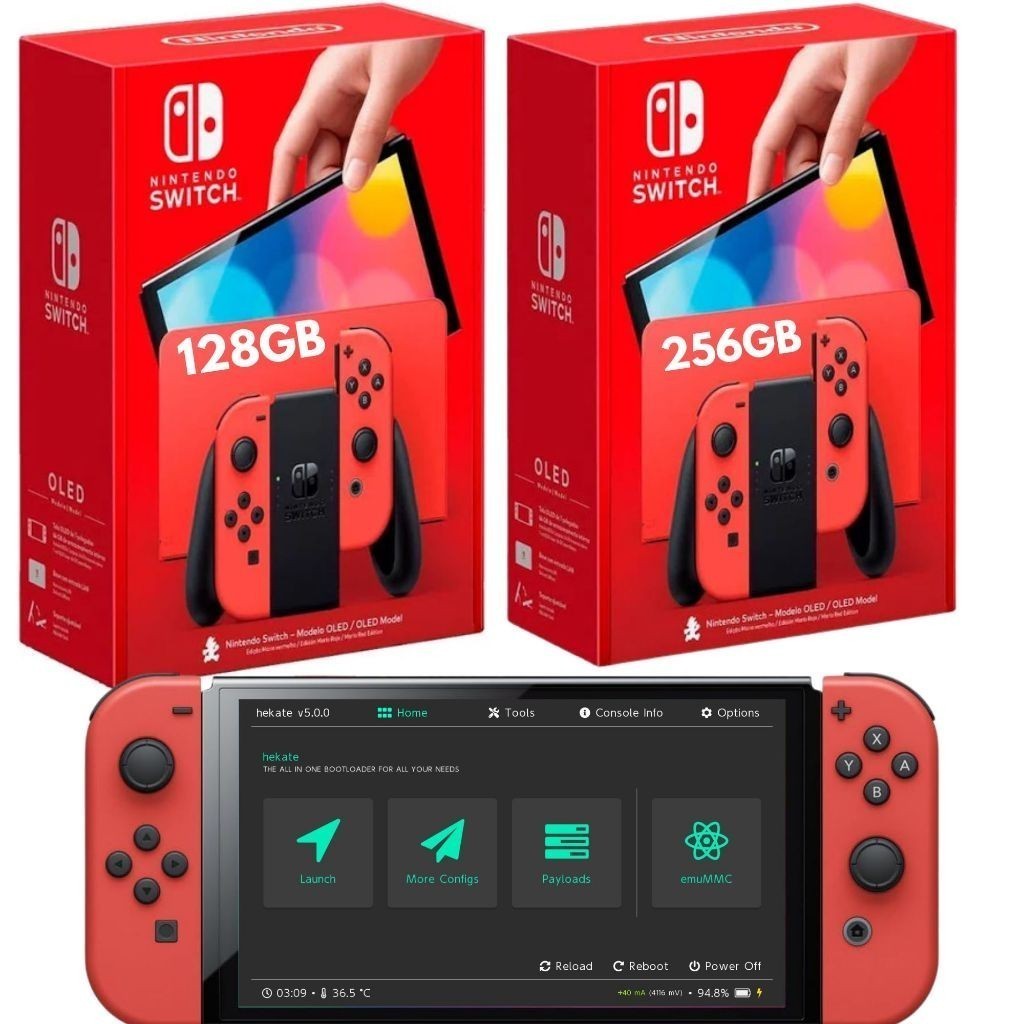 Nintendo Switch Oled Red Desbloqueado Novo 1 Ano Garantia e Android