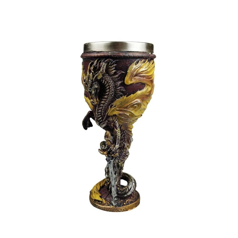 Copo De Vinho GIOVANNI Viking , Taça De Dragão De Aço