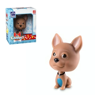 Cachorro Em Vinil Dr Canino Pet Marrom Com Azul 5511 Roma