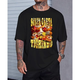 Camiseta Básica Tigrinho Jogo Sorte Aposta Fortune Dinheiro