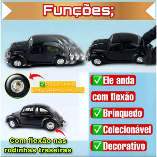 Carrinho De Ferro Com Fricção Metal Fusca Clássico Miniatura Coleção Volkswagen