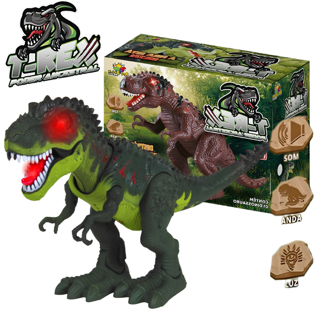 Dinossauro Robo T.REX Brinquedo Infantil Com Luz Som e Movimento ...