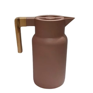 Garrafa Térmica Alça de Madeira Nude 1Litro em Oferta na Shopee