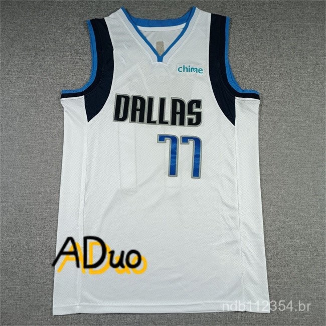 Bordado Camisa Mavericks Luka Doncic #77 branco De Basquete Jersey
