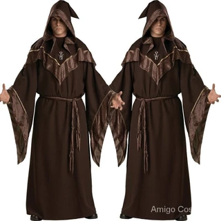 Adulto Drácula Disfraz De Vampiro Para Halloween Cosplay Mago Bata Grim Reaper Capa Masculina Bruja Para El Rendimiento