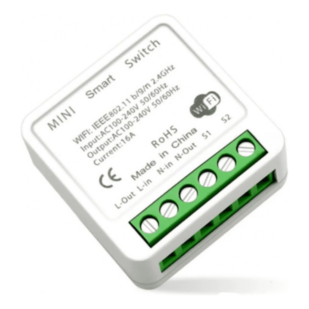 Interruptor Mini Wifi 16A 1 Canal Relé Compatível Com Alexa E Google Para Automação Residencial Lâmpada 