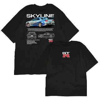 Camiseta Skyline GTR Bryan O'conner Velozes e Furiosos Camisa Confortável Alta Qualidade