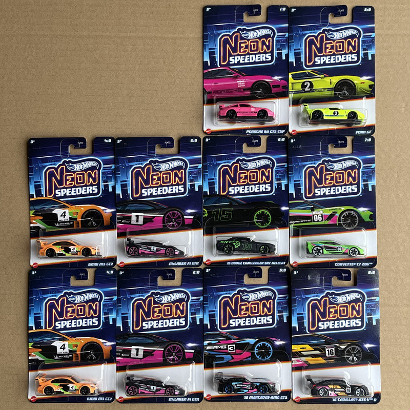 Hot Wheels HLH72 Neon Spey Alloy Model Porsche BMW McLaren Cadillac Dodge