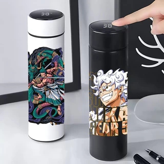 Garrafa Unick ONE PIECE térmica inox termometro digital led 500ml material impresso