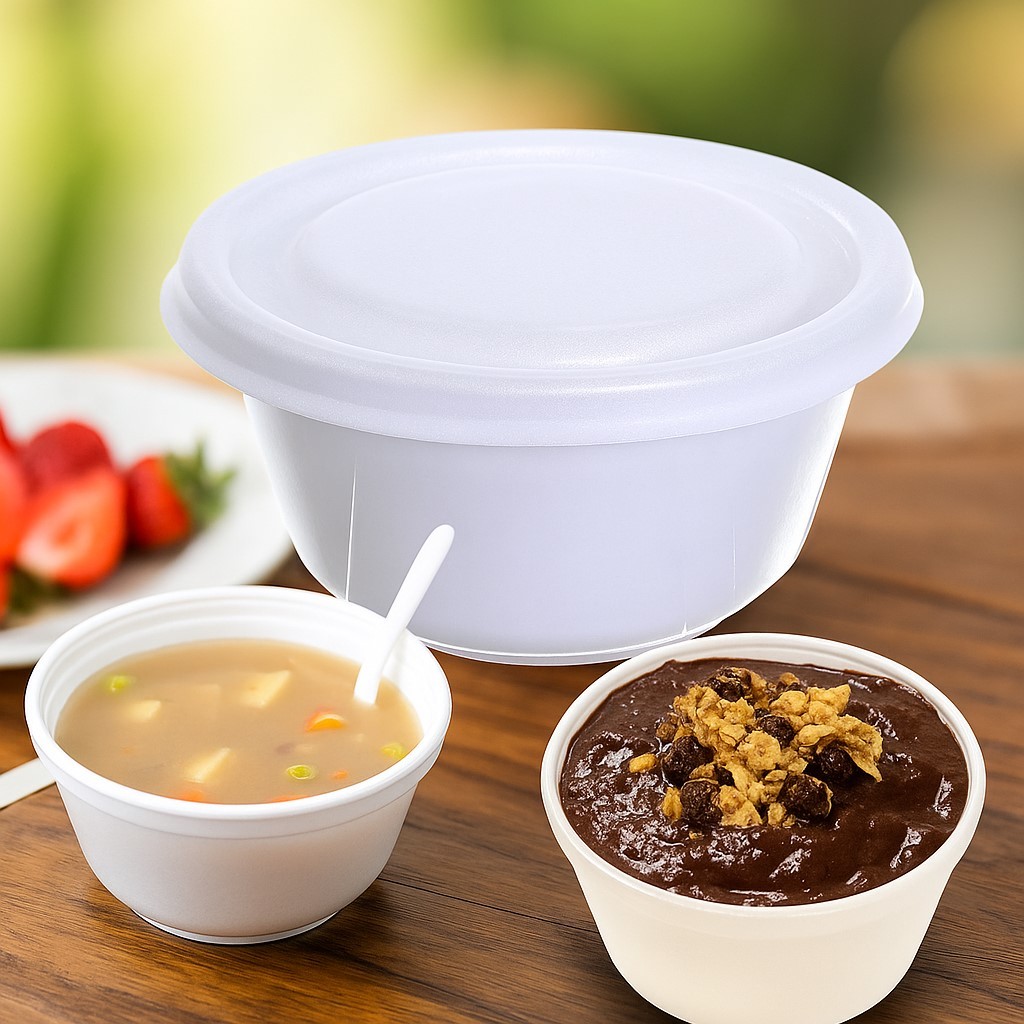 Cumbuca De Isopor Caldos Sopas Açai COM tampa 200ml / 300ml / 500ml ...
